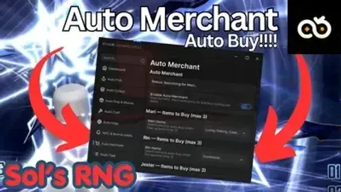 Auto Fish Auto Buy Jester Auto Poping Potion Auto Craft - Sol's RNG [ Eon 1 19🥚] script preview