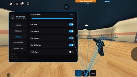 FourHub AIMBOT ESP TELEPORT AUTO SHOT FOV - Prison Life script preview