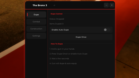 dupe kill all construction autofarm - THA BRONX 3🐍 script preview
