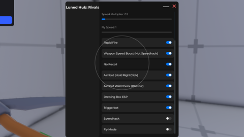 Luned Hub | Aimbot, ESP, Triggerbot, Fly, Rapid Fire etc. - [🍀] RIVALS script preview