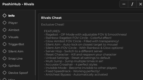 PashirHub I Free I UD I Best Script - [🎬] RIVALS script preview