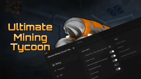 Auto Mine Auto Sell Auto Prestige ESP Walkspeed and more - [UPD] Ultimate Mining Tycoon script preview
