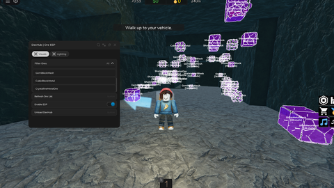 ORE ESP!! FULL BRIGHT, NOFOG - [UPD] Ultimate Mining Tycoon script preview