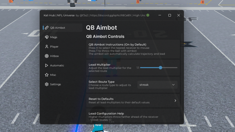 [🧪] NFL Universe Football | Kali Hub NFL UNIVERSE GUI 2025 — Roblox