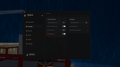 RAILhub Auto Farm stands Auto Item Farm block bot - Your Bizarre Adventure script preview