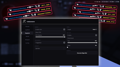 REDUXWARE  OP SCRIPT HVH AND LEGIT XENO SOLARA SUPPORT - [🍀] Counter Blox script preview