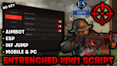 Aimbot ESP Inf Jump and Other Features - ENTRENCHED WW1 🥀 script preview