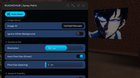 Auto Draw Support *et ID MaxPixel 256px - Spray Paint! script preview