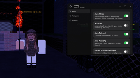Auto Kill NPC l Made by me l Lunariel - Infamy script preview