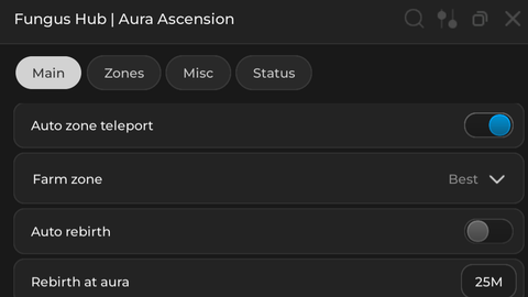 Fungus Hub Op Auto farm fake aura Auto cursed zone - [❄️ UPD 3] Aura Ascension script preview