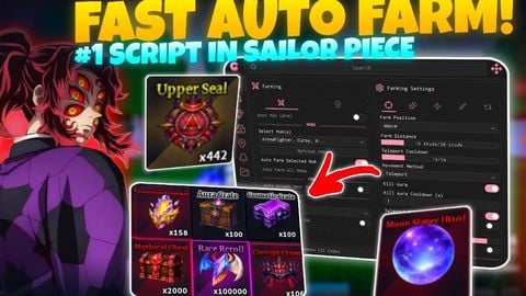Auto Farm Moon Slayer Boss Kill Aura Dungeon insta kill - [🌙Moon Update⚔️] Sailor Piece script preview
