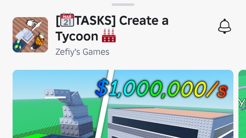 [📆TASKS] Create a Tycoon 🏭