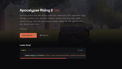 Multyhub silent aim inf storage esp and more - Apocalypse Rising 2 script preview