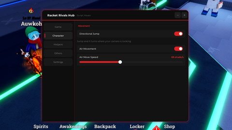 OP FEATURES SCRIPT HAVEN SUPPORTS SOLARA - Racket Rivals script preview