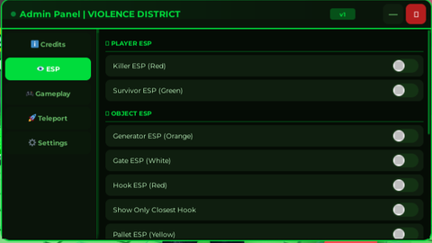 Admin Panel  v1 - Violence District script preview