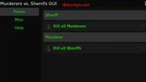 Murderers vs Sheriffs GUI